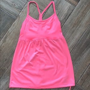 Neon pink yoga tank top